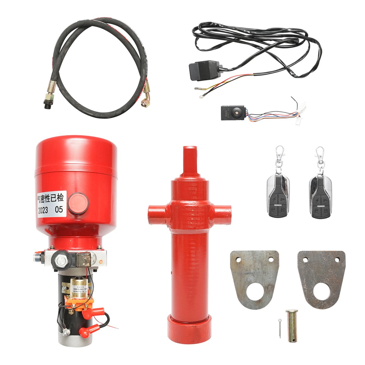Kit hidraulic basculare 1 tona cu telecomanda 60VDC wireless 150 Bar, 0.8Kw, 150Bar pentru triciclu electric